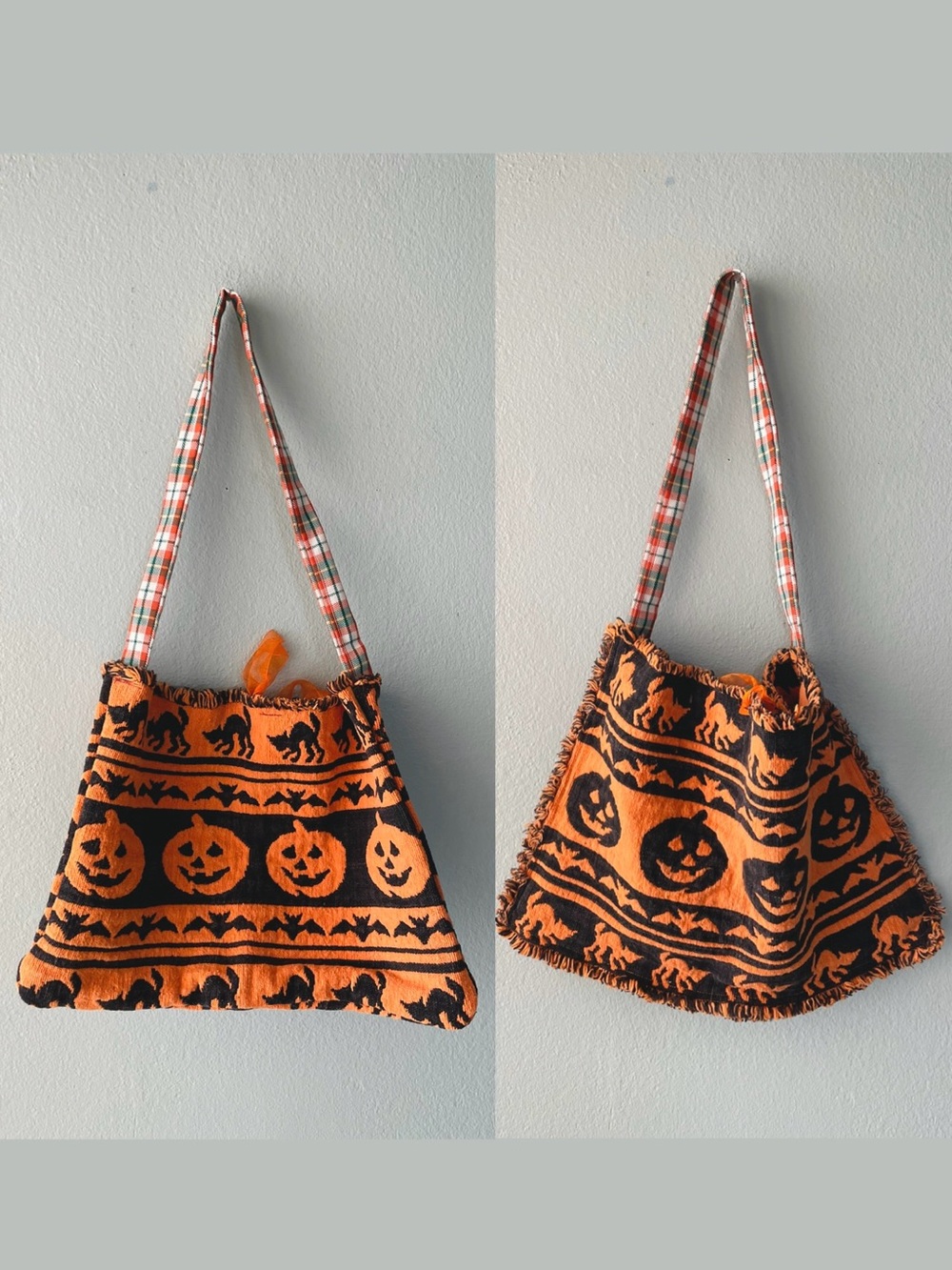 Handcrafted | Upcycled Halloween Reversible Tapestry Crossbody Shoulder Bag